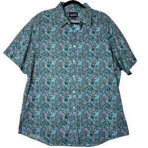 Paisley Print Cremieux Men's Short Sleeve Button Down Shirt XXL Multi-Color